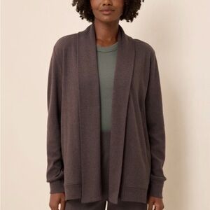 Pact Organic Airplane Wrap Cardigan, Heathered Chocolate
